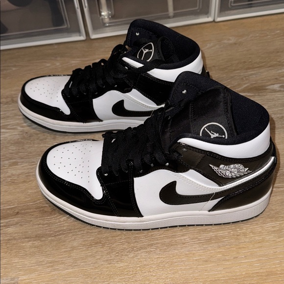 Black and White High-Top Sneakers - Picture 3 of 6